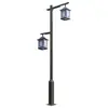 Luz Solar Vintage à Prova d'Água para Jardim Estilo Chinês 3m de Cabeça Única/Dupla para Jardins Comunitários e Iluminação de Paisagismo de Vilas