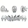 Set de Brackets Multidiente Estilo Hip-Hop Transfronterizo, Brackets Chapados en Oro con Circonita Microincrustada, Accesorios para Fiestas de Disfraces de Halloween al por Mayor
