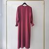 Suministro directo de fábrica de nuevo vestido de mujer de talla grande, vestido de moda de cuello redondo de color sólido 23591#