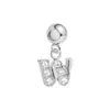 Pulseira de aço inoxidável com pingentes de letra de luxo 26 letras com zircônia transparente requintada A-Z Acessórios para joias DIY