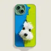 Perro de Peluche Pintura al Óleo Adecuado para Funda de Teléfono Móvil Apple 17 Iphone16 Nuevo Pro Lindo 15 Dibujos Animados Max Mujer 14