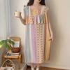 Camisola anti-colisão feminina, pijama de verão para estudantes do ensino médio, algodão e seda, novo estilo de roupa para casa, vestido de algodão e seda sem mangas para meninas