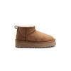 Couro de vaca em estoque Botas curtas de inverno com bico redondo Botas de neve Sangpo Village Sapatos de sola grossa com acolchoamento de algodão Botas curtas de neve de outono e inverno forradas com lã para mulheres