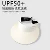 Chapéu de Proteção Solar com Topo Vazado UPF50+, Chapéu Sem Costura, Chapéu de Sol de Verão com Aba Larga, Dobrável, Seda de Gelo, Respirável, Proteção UV
