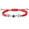 Pulseira Vermelha Ajustável de Origem Transfronteiriça Olho Grego Azul Mão de Hamsá Pulseira Turca de Amizade
