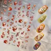 Pegatinas de Arte para Uñas en Relieve DIY Populares Otoño Retro Pegatinas para Uñas Hojas de Otoño Pegatinas de Joyería de Zorro Material Uñas Portátiles