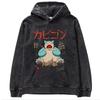 Sudadera con capucha Baokemeng Estilo Retro Japonés Animación Lavada Usada Impresión Digital Directa