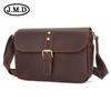 Bolsa de Ombro Personalizada de Couro de Vaca de Primeira Camada para Homens, Bolsa Retrô de Couro Crazy Horse, Bolsa Transversal Horizontal Genuína, Mochila Pequena Simples e Leve