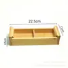 Caja de Compartimentos para Frutas Secas Retro Bandeja para Snacks Restaurante de Hot Pot Bandeja para Carnes Caja de Bambú de Dos Compartimentos Tres Compartimentos Bandeja para Sushi Forma Cuadrada