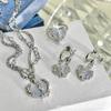 Collar de Corazón de Zirconia Micro-Incrustada con Diamantes Brillantes de Plata de Belleza de Múltiples Capas para Mujer, Anillo de Cadena de Clavícula de Diamantes Brillantes de Alta Gama