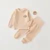 Conjunto de Ropa de Casa de Algodón Puro para Bebés y Niños Anyang, Nuevo Estilo Primavera y Otoño, Ropa Interior para Niños y Niñas, Pijama de Cintura Alta con Protección para la Barriga