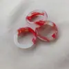 Atacado de fábrica anel de imitação de jade Hetian cor de jade material da Mongólia Exterior anel de boca verde amarela Pedra de Sangue de Galinha anel de dedo masculino e feminino