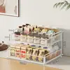 Cesta de almacenamiento de escritorio para cebolletas, jengibre y ajo, organizador multicapa para aceite, sal y vinagre, estante para condimentos de encimera, estante de almacenamiento de cocina