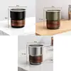Vaso para enjuague bucal de madera de nogal, vaso para cepillo de dientes de acero inoxidable, vaso para cepillo de dientes doméstico estilo vintage, vaso de lavado elegante para parejas