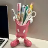 Tubo de Almacenamiento de Pantalones de Mickey Mouse Portalápices Adornos de Escritorio Brochas de Maquillaje Tubo de Almacenamiento Multifuncional Tubo de Arreglo Floral de Mano de Mickey Mouse