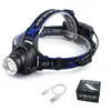 Iluminação externa transfronteiriça T6 luz farol LED farol de indução cabeça com zoom montada na cabeça lâmpada para pesca noturna ao ar livre lâmpada de mineiro