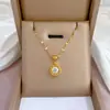 [Acero de titanio de cuerpo completo] collar frío de oro real de horno de acero de titanio de cuerpo completo para mujer cadena de clavícula de celebridad de Internet accesorios