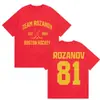 Código Europeu Transfronteiriço Competição Intensa Ilya Rozanov Camiseta 81 Boston Hockey Edição Harajuku