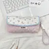 5412 Estuche Floral Coreano Estuche de Cosméticos de Aspecto Elegante Estilo Ins Gran Capacidad Caja de Papelería para Estudiantes Multifunción