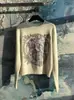 Suéter de Mujer de Manga Larga Azul Floral Bordado de Alta Gama Estilo Celebridad 2025 Otoño e Invierno Nuevo Resistente de Shenzhen Nanyou