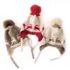Cachecol de Lã Cashmere 2026 Outono/Inverno Infantil com Pompom, Blocos de Cor, Jacquard, Proteção para Orelhas, Corta-Vento, Quente, Tricô, Touca Cachecol Conjunto