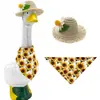 Estilo Novo Transfronteiriço Roupa de Ganso Pet Estilo Country com Chapéu de Palha, Roupa de Ganso Margarida Amarela e Verde