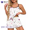 Europa Transfronteiriça temu Comércio Exterior 2026 Verão Seda de Leite Alça Espaguete Pijama Feminino Roupa de Casa Venda Direta da Fábrica Atacado