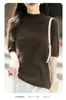 Cuello subido, tacto afelpado, corte holgado, disimula imperfecciones corporales, nueva moda versátil y juvenil, suéter corto de lana de alta gama, talla grande