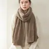 Bufanda de punto 100% cachemira pura para mujer, cálida y resistente al frío, simple y versátil, adecuada para actividades al aire libre y ciclismo, bufanda de color liso