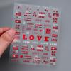 Adhesivo para Uñas de Arte de Amor para el Día de San Valentín Adhesivo Impermeable para Uñas de Arte Calcomanía Decorativa Romántica para Uñas de Niña para el Día de San Valentín