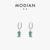 Pendientes de plata de ley 925 con diseño de dinosaurio y diamantes verdes para mujer, pequeños, frescos y dulces, con hebilla coreana, joyería al por mayor