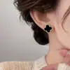 Pendientes de Flor Rojos con Borde Dorado para Mujer, Lujo Ligero, Sencillos, de Nicho, Pendientes de Gama Alta, Nuevos Pendientes Más Vendidos de 2026