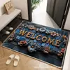 Capacho de Entrada Estilo Europeu Retrô, Tapete de Veludo Cristal para o Hall de Entrada, Absorvente de Água, Antiderrapante, Resistente à Sujeira, Fácil de Cuidar