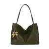 Bolsa Tote Moda Europeia e Americana Transfronteiriça Grande Capacidade Textura Tecida Bolsa de Mão Simples Versátil Mãe-Filho Sob o Braço Ombro Único Bolsa Feminina