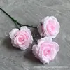 3 Rosas Anna Flores Artificiales Boda Decoración del Hogar Flores Artificiales Mayoristas Fabricantes