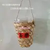 Cesta de bambu copo para bebida tecelagem de bambu cesta de bambu tubo de bambu conjunto de produtos de bambu gaiola para copo copo de chá de leite check-in celebridade da internet manga oca sorvete