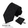 Traje de hombre de nuez de anacardo patrón roto corbata pañuelo de bolsillo puño tres piezas corbata de mano negra 8cm corbata Shengzhou