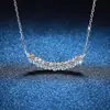 Colar com Pingente de Moissanita Cor D 1.4 Quilates Sete Fileiras Diamante Sorriso Simples S925 Prata Esterlina Colar Feminino Estilo Ins Feminino
