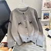 Outono e Inverno Novo Macio Ceroso Gola Redonda Par Elegante Laço Pérola Botão Único Tricô Suéter Versátil Estilo Ocidental Pequeno Cardigan para Mulheres
