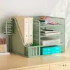 Organizador de archivos de escritorio, estante de almacenamiento para escritorio de oficina, caja de almacenamiento para carpetas, portadocumentos, estantería de documentos multicapa