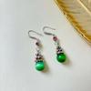 Pendientes de Estilo Étnico Transfronterizos, Retro y Exquisitos, Pendientes de Nuevo Estilo Chino, Estilo Largo, Elegantes Pendientes Bohemianos con Incrustaciones de Diamantes y Ojo de Gato