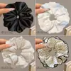 Goma para el pelo tipo scrunchie de encaje con lunares estilo coreano para mujer 2026 Nuevo Modelo de Alta Gama Lazo grande para el pelo Flor de pelo suave Cuerda para el pelo Accesorio para el cabello