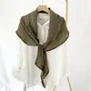 Lenço Feminino de Verão Protetor Solar de Linho para Escritório Sala com Ar Condicionado Grande Xale Dupla Face Versátil Fino de Algodão e Linho