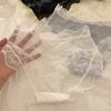 [Novio Ligeramente Borracho] Cintura Baja Satín Encaje de Pura Pasión Entrepierna de Algodón Puro Transpirable Ropa Interior Femenina Calzones para Chicas Entrepierna