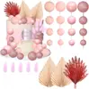 Nova Coroa de Bola de Espuma Leque de Papel Dourado Decoração de Bolo Placa Redonda DIY Múltiplos Estilos Para Bolo Confeitar Topper Feliz Aniversário