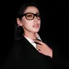 Gafas de sol negras geniales de estilo europeo y americano para mujer, Gafas de sol de alta gama de color té claro estilo profesor picante moderno Y2K para hombre
