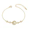 Pulsera Nueva de Zirconia de Estrella y Luna para Mujer Lujo Ligero Nicho Diseño Exquisito Ajustable Pulsera para Mejor Amiga