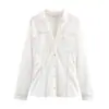 Outono e Inverno 2025 Novo Cruzamento Europeu e Americano Feminino Slim Camisa Jeans + Calça Reta Conjunto W021 82811