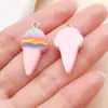Mistura de 20 Tipos de Resina Pingentes de Urso Rosa Desenho Animado, Sereia, Dinossauro Pequeno Acessórios para Chaveiro Colar DIY