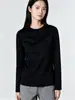 Camiseta de manga larga para mujer para primavera y otoño, ajuste ceñido casual de otoño, cuello redondo y cuello en V, prenda base cálida para fitness y running